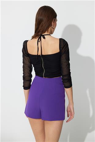 Black Chest Decollete  Zipper Bustier SS23CT4731Sİ