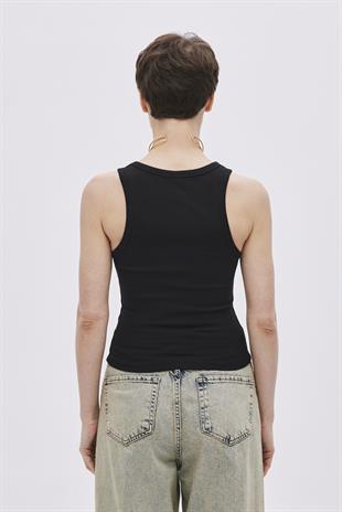 Siyah Havuz Yaka Fitilli Atlet