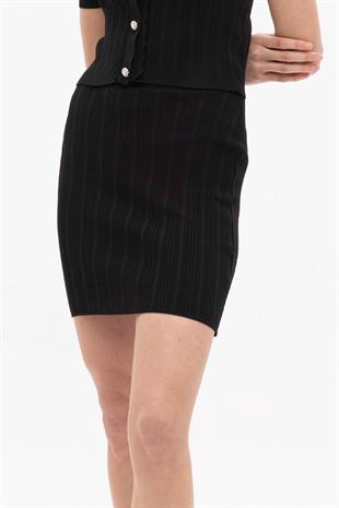 Black Mini Knitwear Skirt
