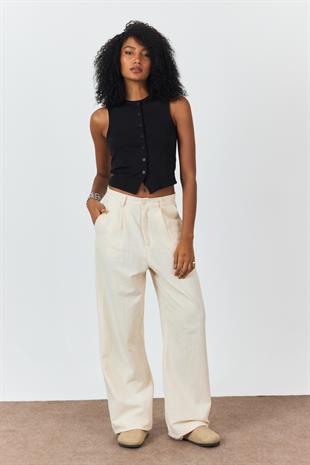 Siyah Önü Düğmeli Bluz