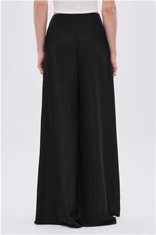 Black Pleated Skirt Look Trousers