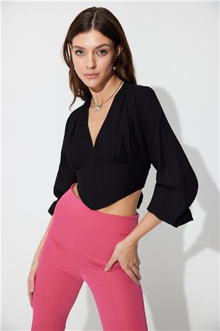 Black Back Detailed Bustier SS23CT4726Sİ