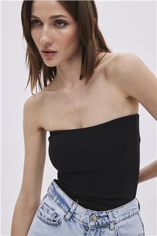 Black Strapless Blouse