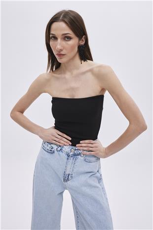 Black Strapless Blouse