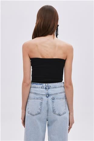 Black Strapless Blouse