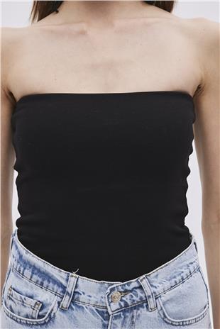 Black Strapless Blouse