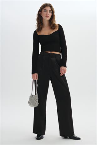 Siyah Uzun Kollu Triko Kazak