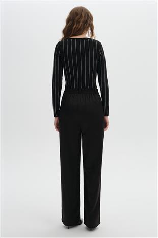 Siyah Vatkalı Triko Body