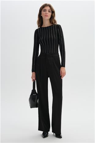 Siyah Vatkalı Triko Body