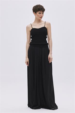 Black Chain Strap Knitwear Singlet