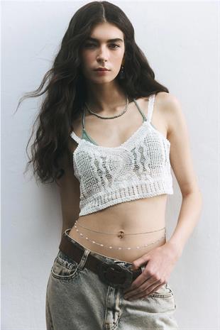 Suni İncili İkili Bel Zinciri