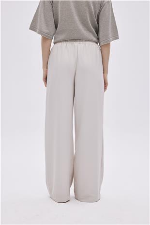 Stone Elastic Waistband Trousers With Drawstring