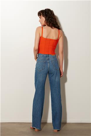 Orange Strappy Knitwear Corset SWA4657TUR