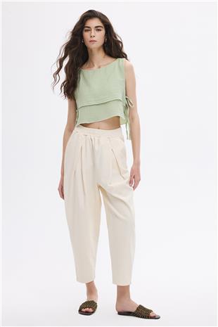 Yan Bağcıklı Bluz