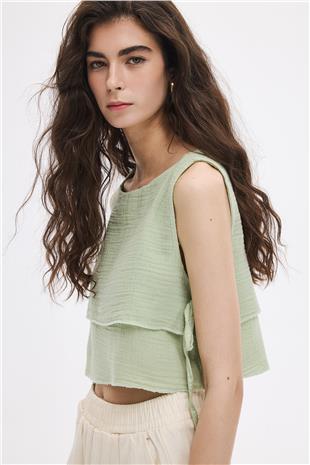 Yan Bağcıklı Bluz