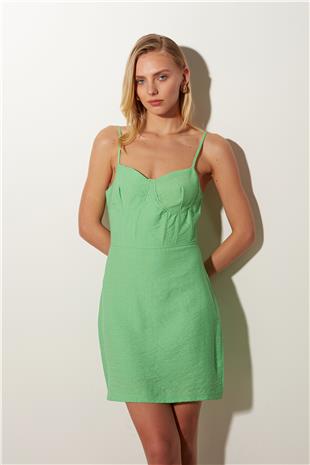 Green Strapped Mini Dress SS23D4782YE