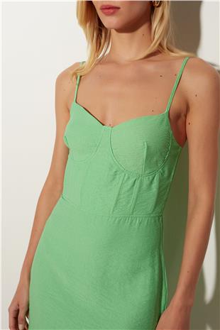Green Strapped Mini Dress SS23D4782YE