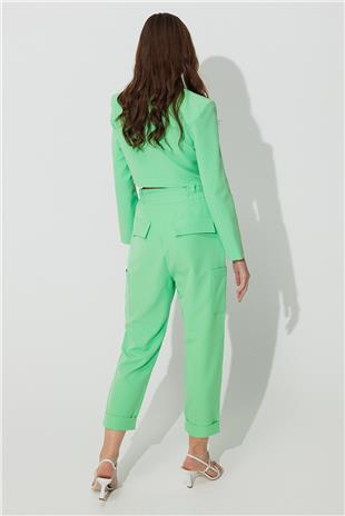 Green Double Breasted Collar Blazer Jacket SS23J4728YE