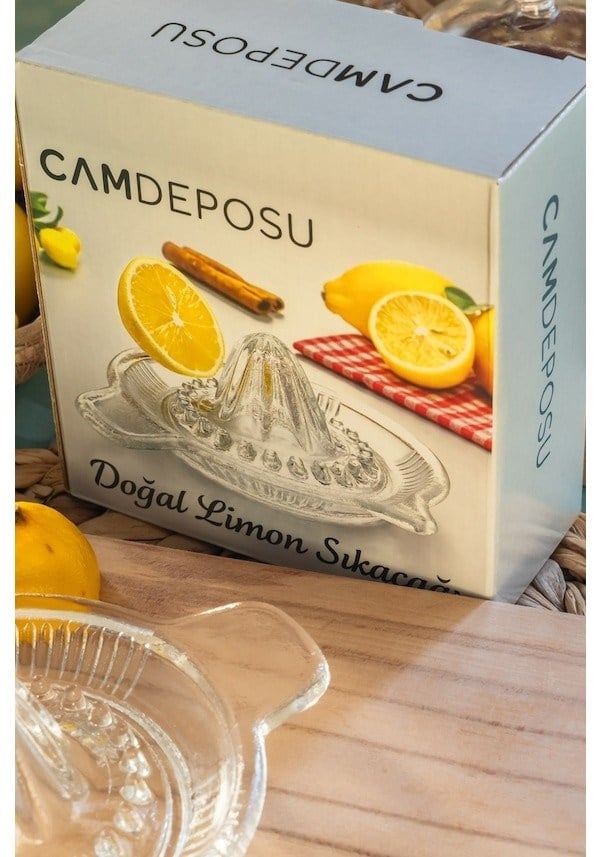 Akyüz Home Cam Limon Narenciye Portakal Sıkacağı Limonluk 14 Cm 