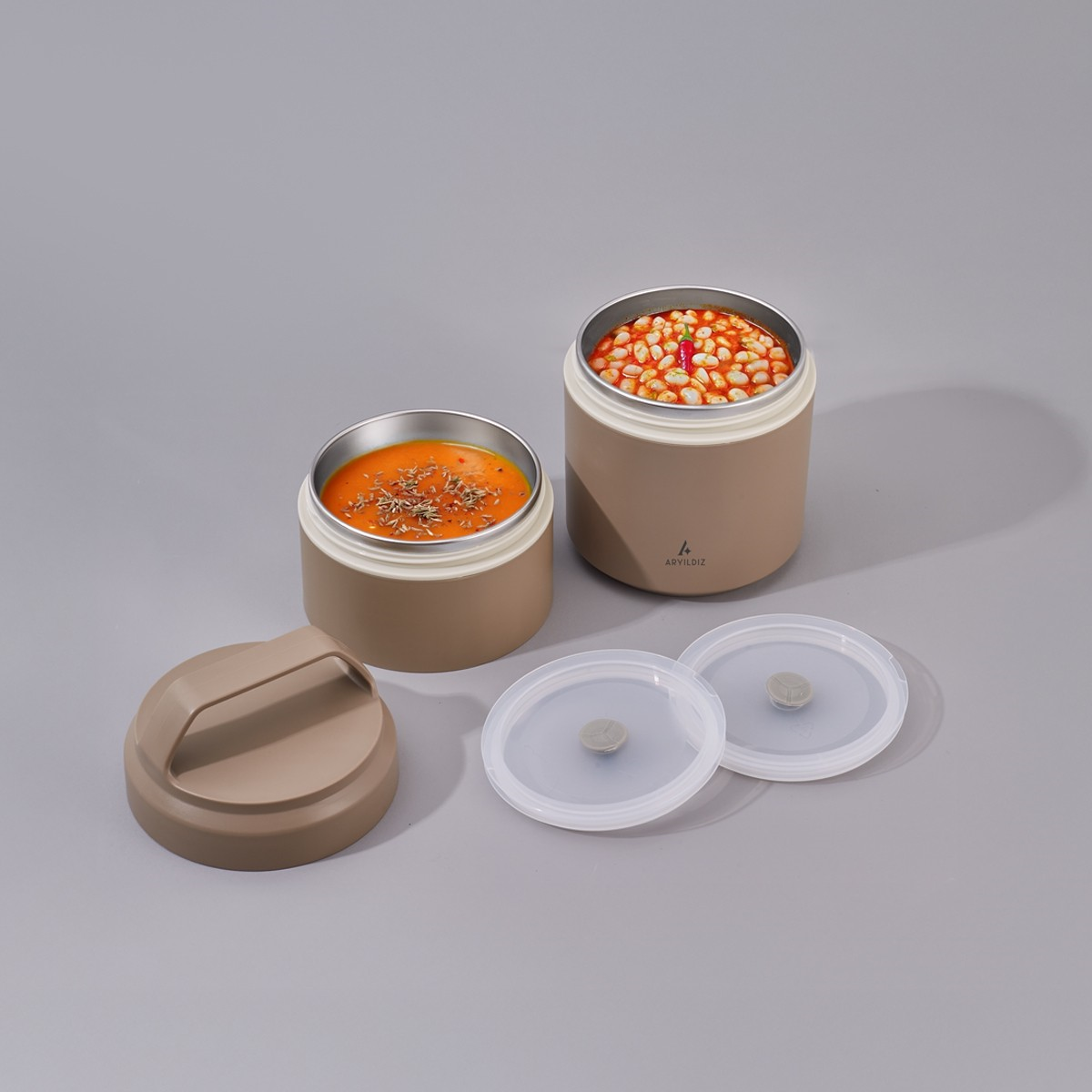 Aryıldız Bento Lunch Box Yemek Termosu Katlı Haki 1200 Ml Ar262276 