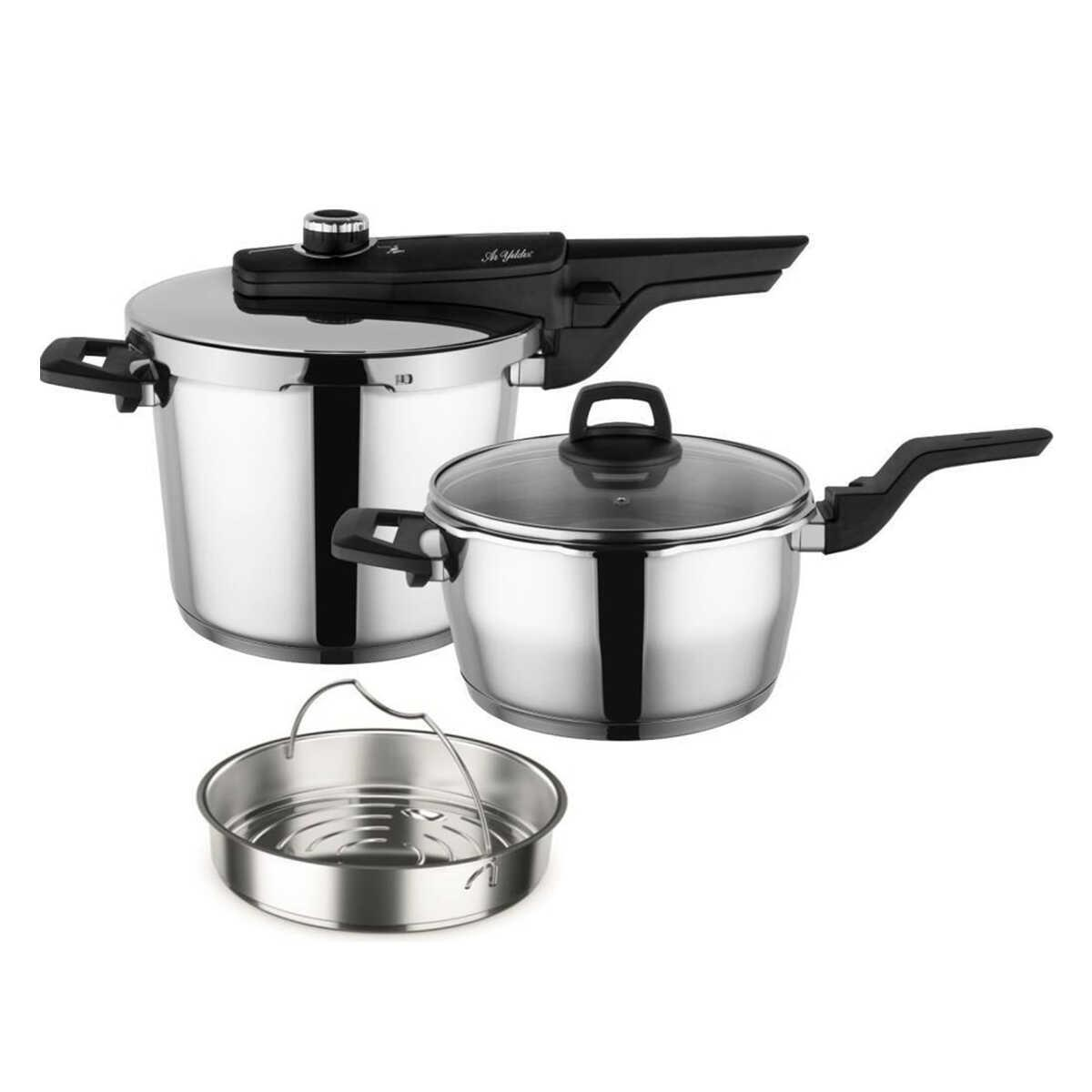 Aryıldız Easy Quick Kanka Düdüklü Tencere Set 6+4 Litre 