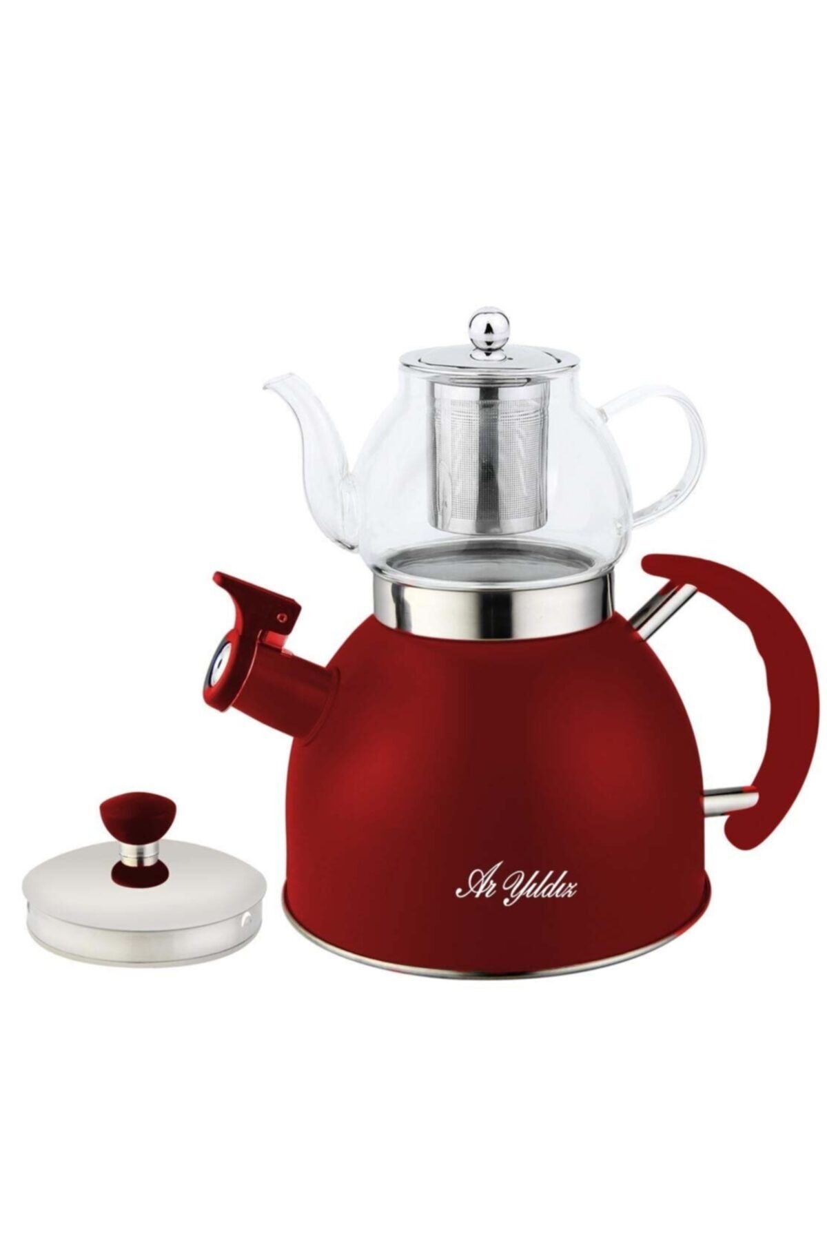 Aryıldız Kettle Mania Kırmızı Çaydanlık 