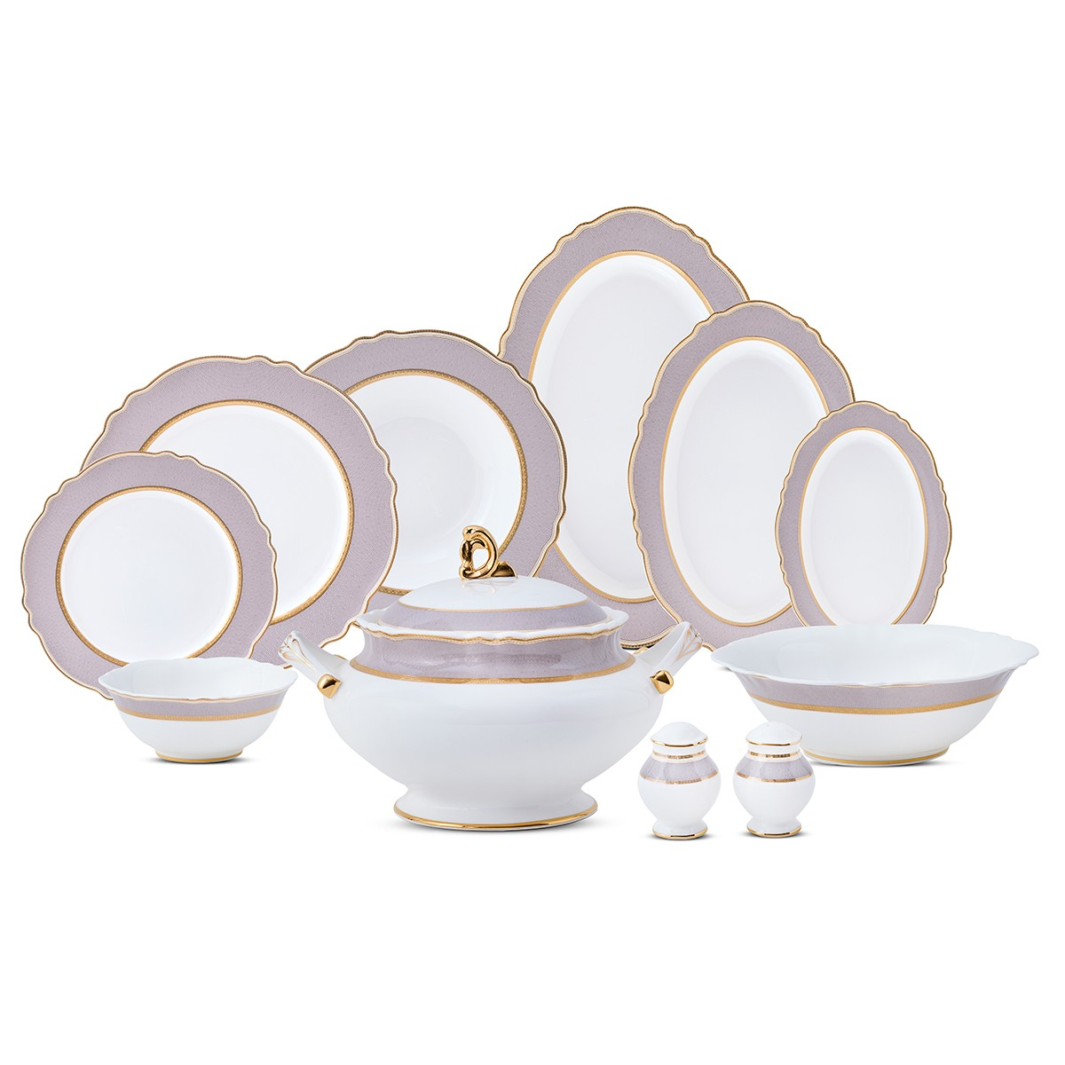 Aryıldız Majestic 60 Parça 12 Kişilik Porselen Yemek Takımı Ar261347 