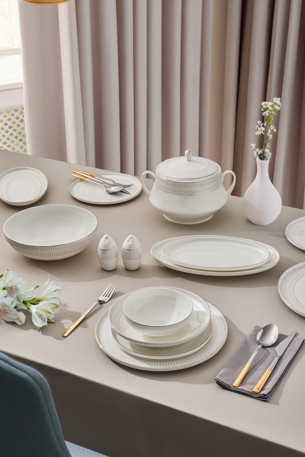 Aryıldız Serenity 60 Parça Porselen Yemek Takımı Ar259764 