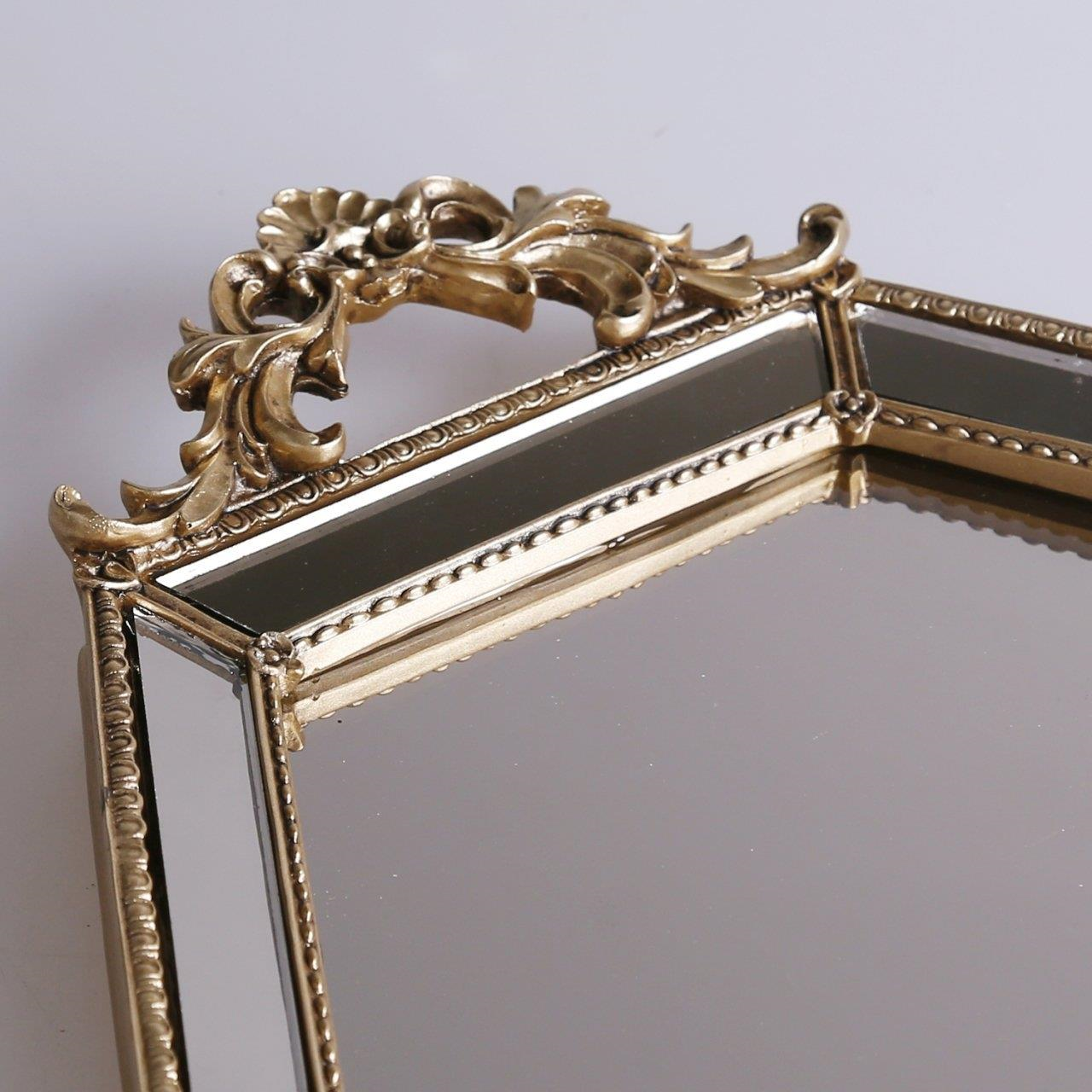 By Selim Altıgen Aynalı Tepsi Altın Stps 108alt70rs 