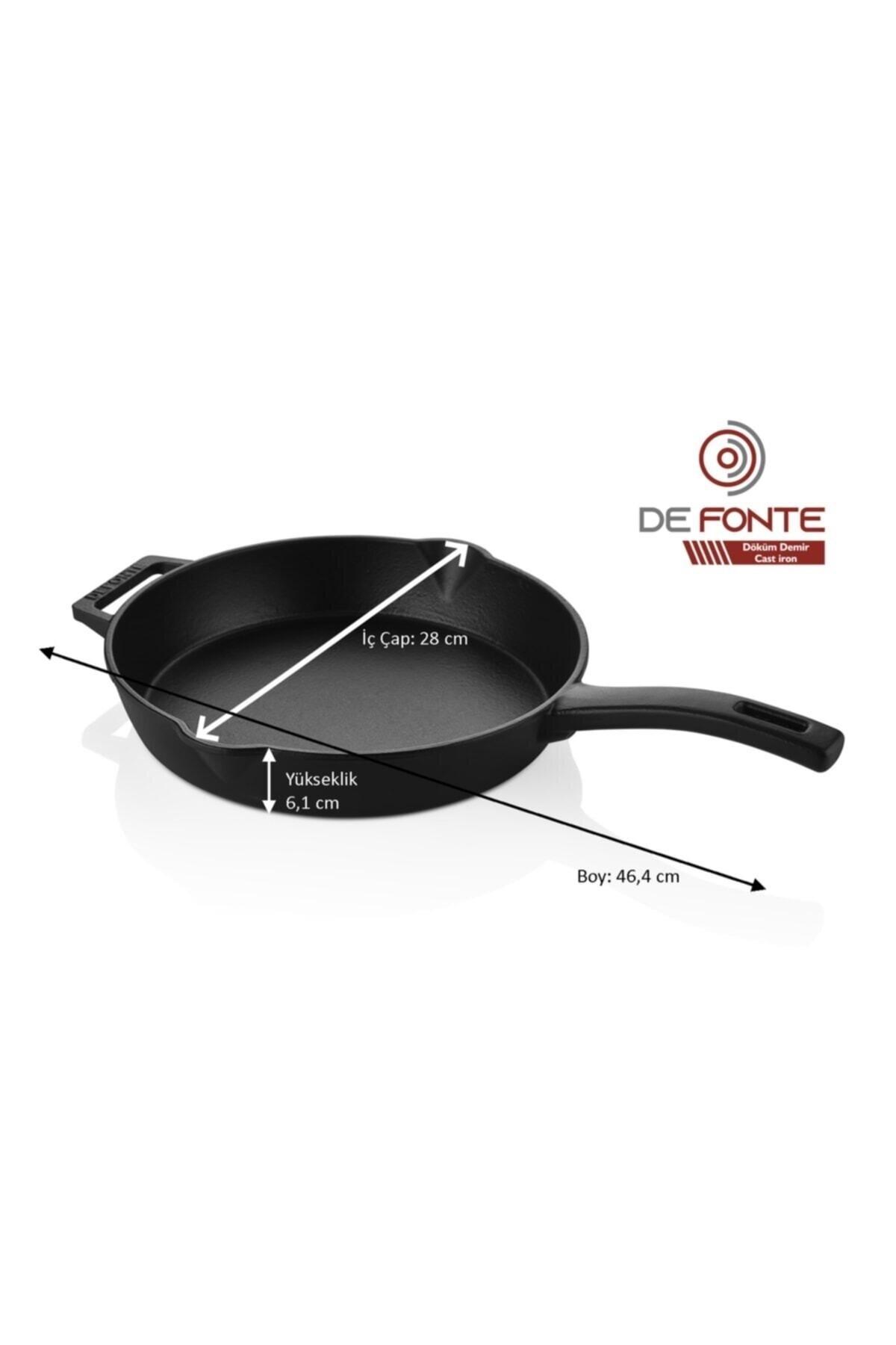 De Fonte Döküm Demir 28 Cm Yuvarlak Kızartma Tavası Dfy2800 