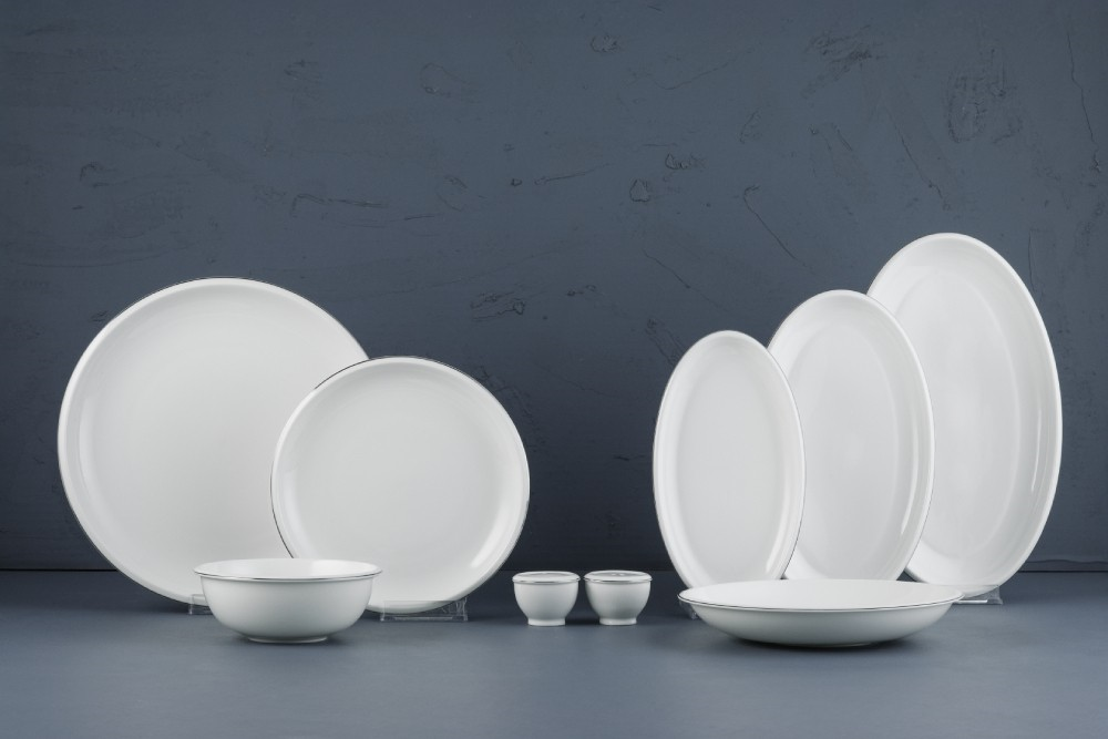 Evaliza Platin Elegant 30 Parça 6 Kişilik Porselen Yemek Takımı 
