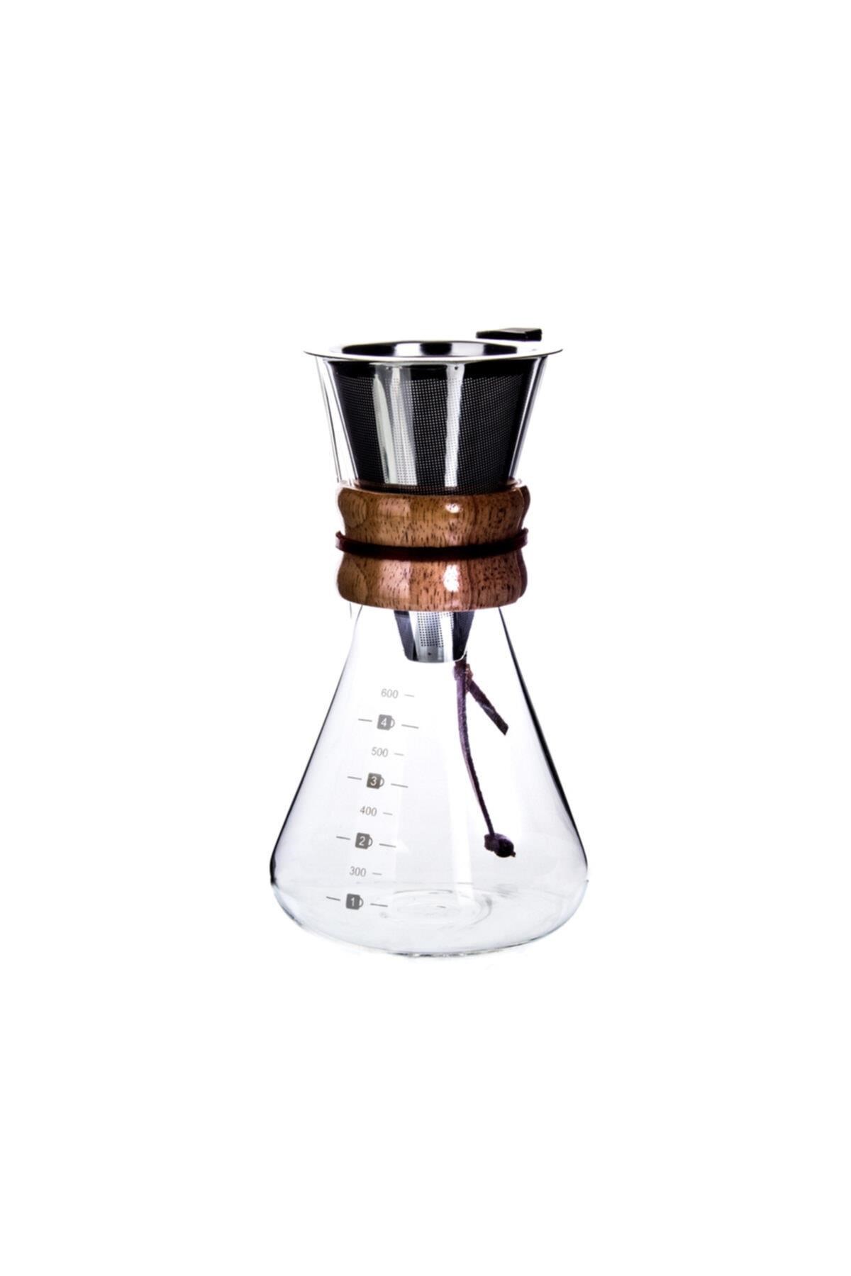 KNM YV Kahve Demleyici Ahşap Tutacaklı Metal Filtreli 550 ml 