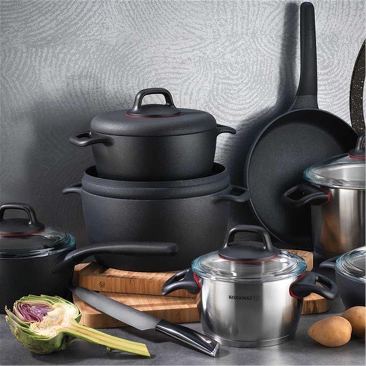 Korkmaz A1355 Gusto Plus Kısa Tencere 26 x 7 