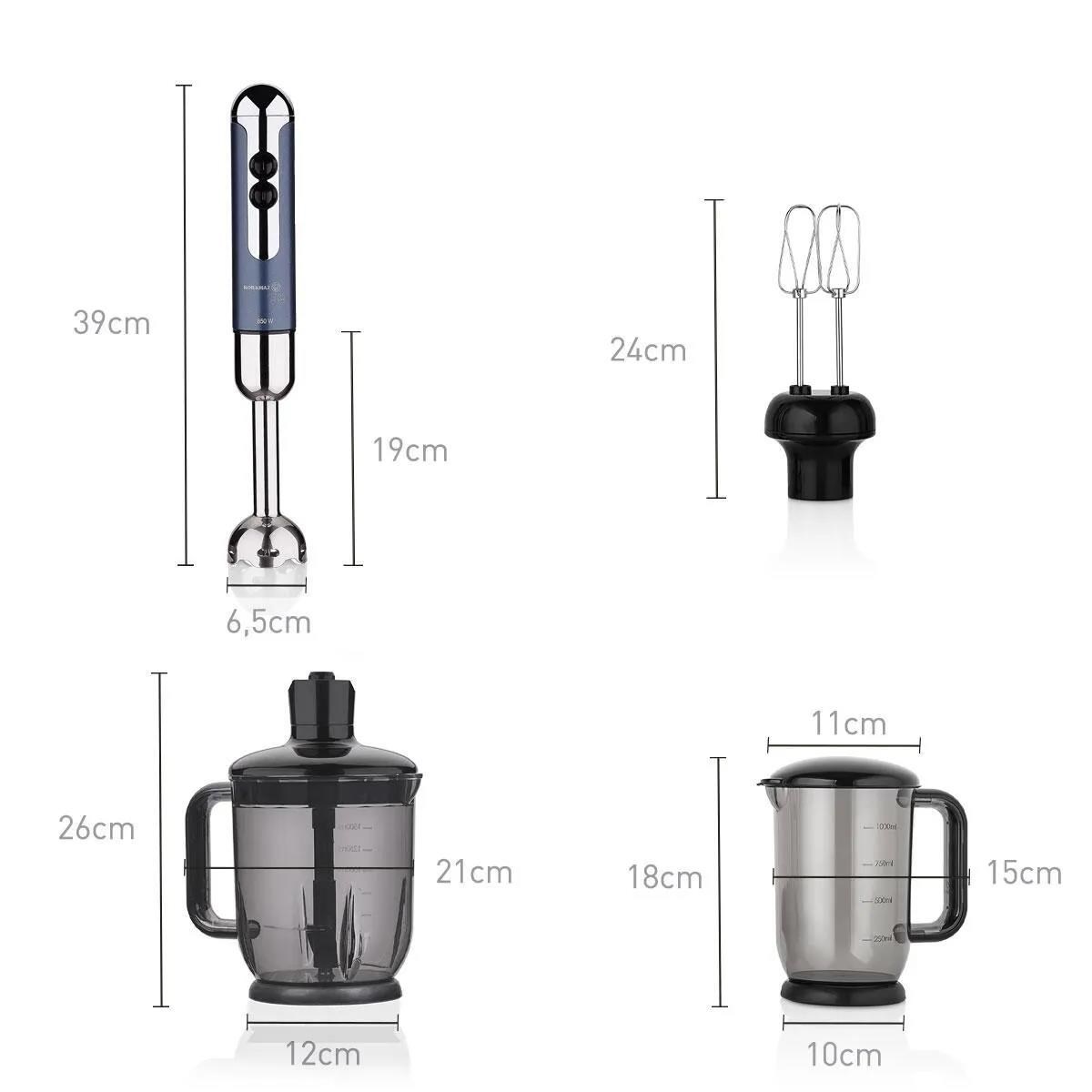 Korkmaz A447-13 Mia Mega Azura/Krom Blender Set 
