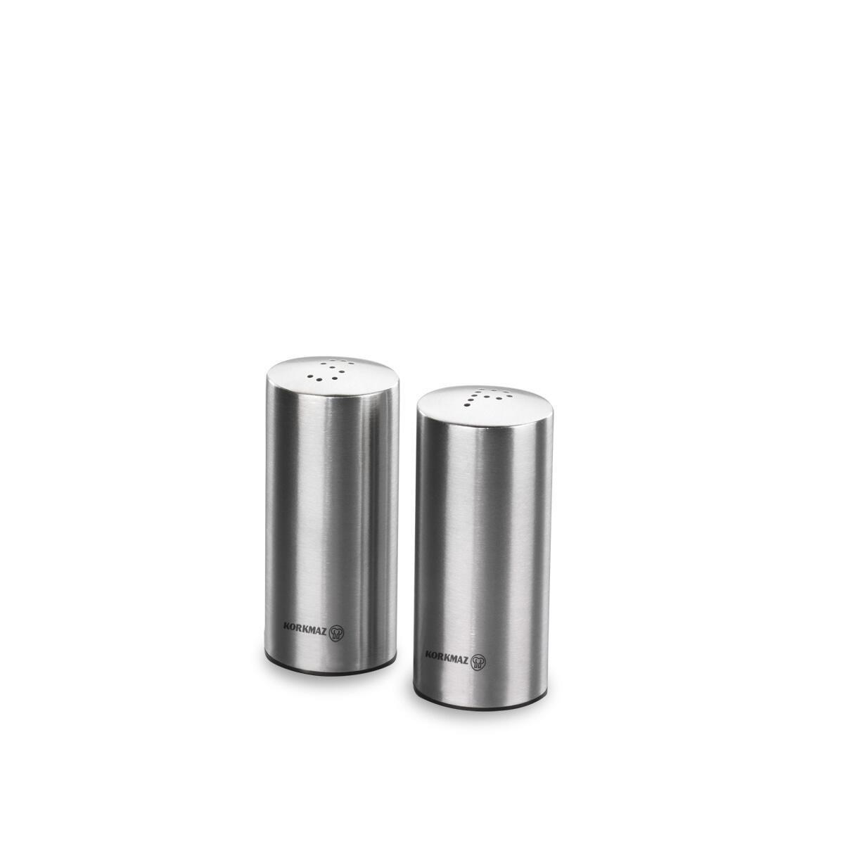 Korkmaz A605 Duo Tuzluk Biberlik Seti Satin 