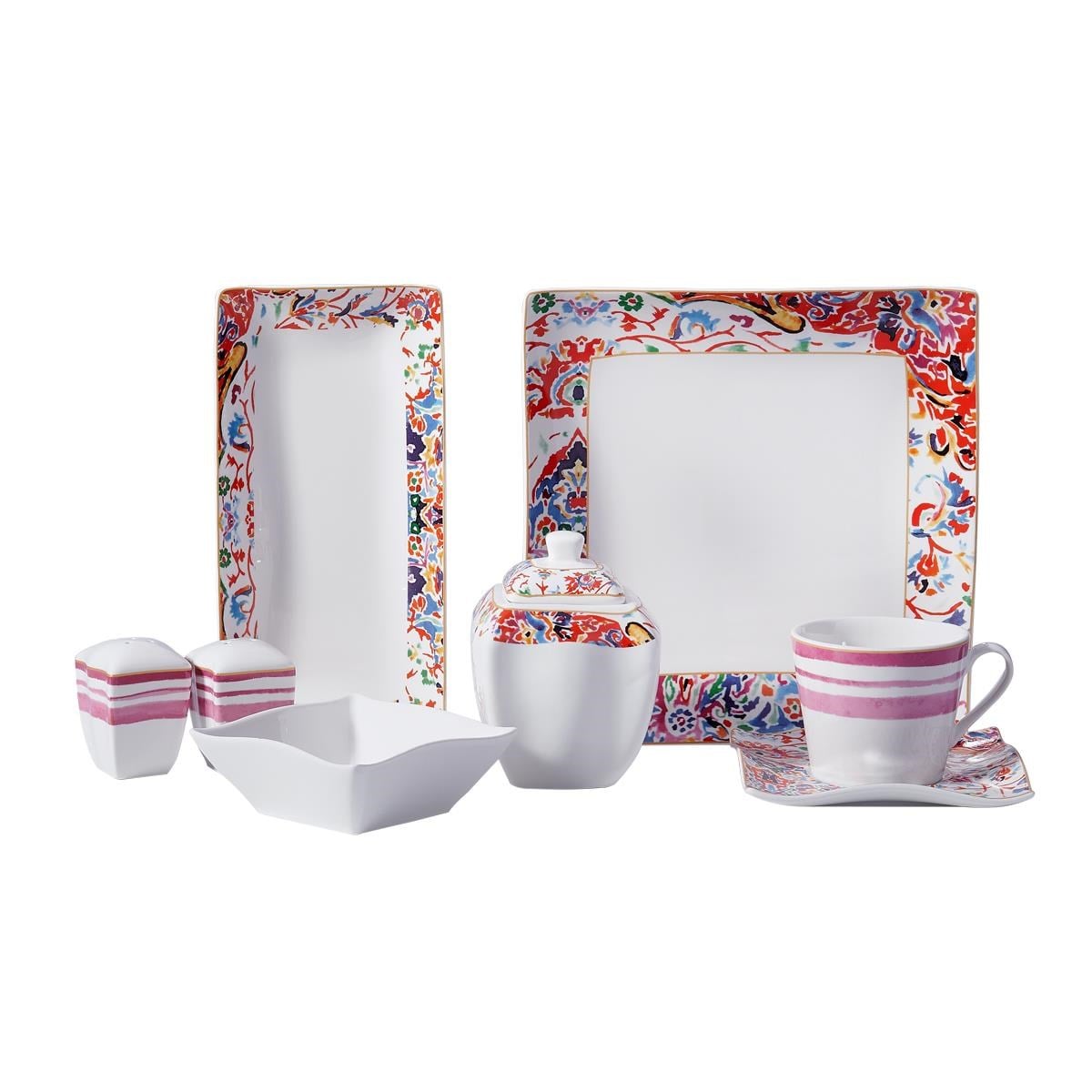 Korkmaz A8568 Link Collection 28 Parça Kare Kahvaltı Takımı 