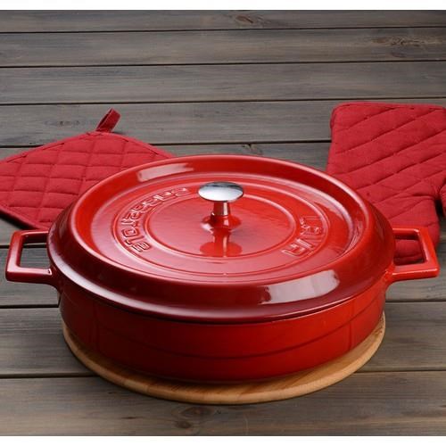 Lava Trendy Demir Döküm Pilav Basık Yayvan Tencere 24 Cm Kırmızı LV Y ST 24 K2 