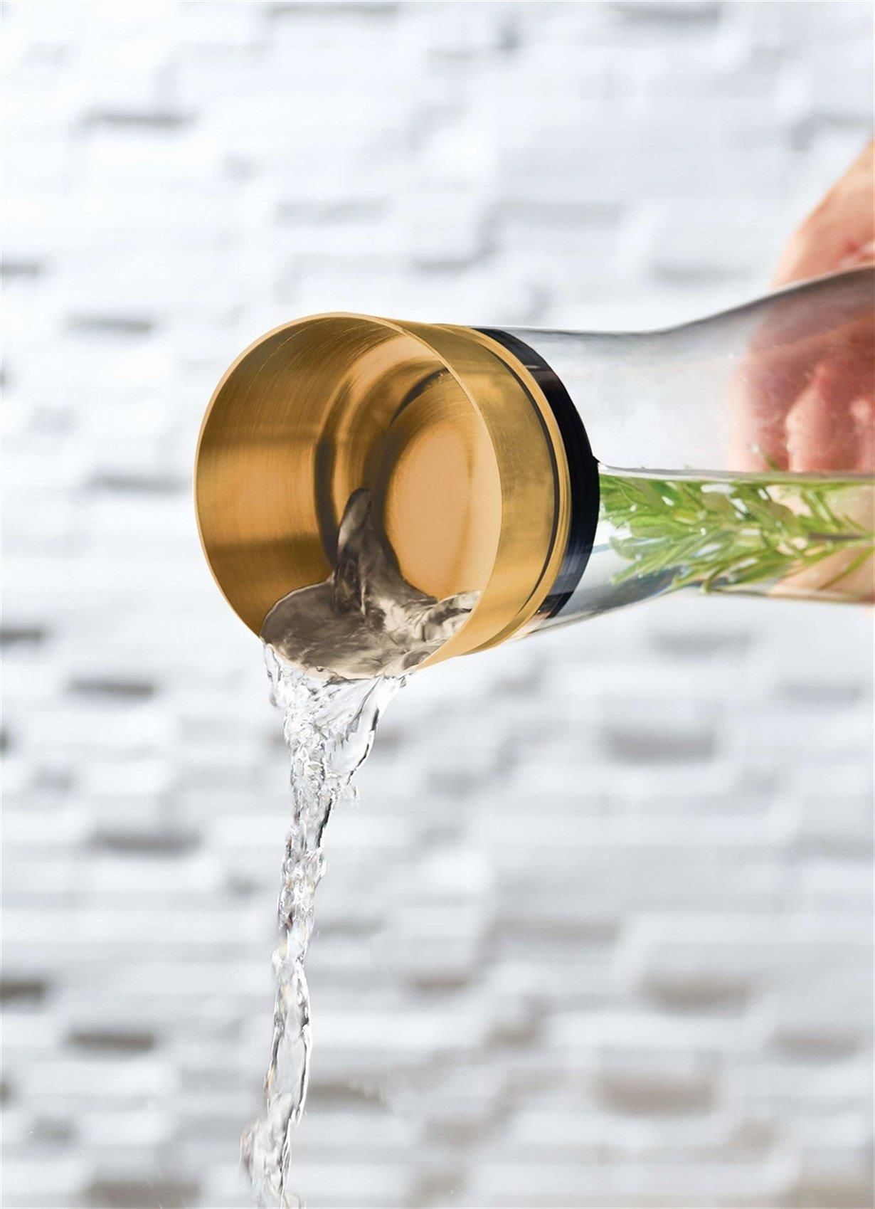 Leggno VTR707CRF01CP Vetro Cam Sürahi 1,0 Litre Bakır/Çelik 