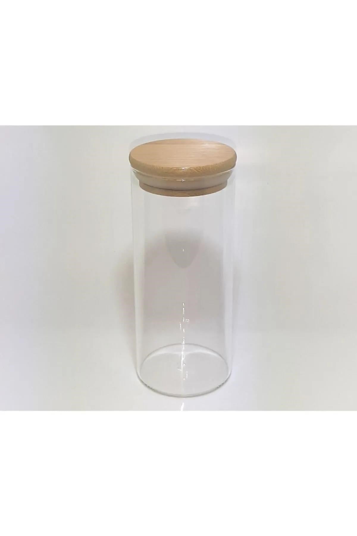 Mien 450 ML Bambu Kapaklı Cam Kavanoz Mien-6515 