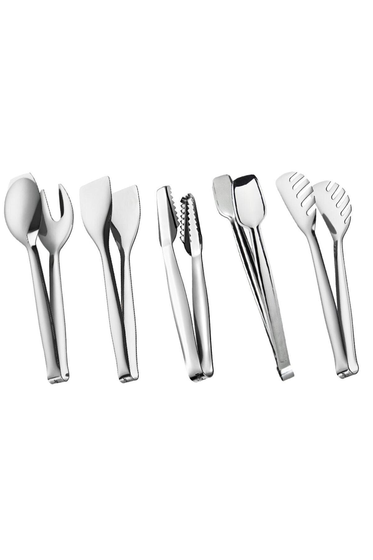 Nehir 5 Parça Çelik Maşa Servis Seti 