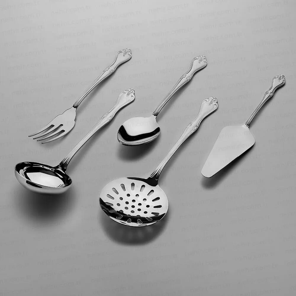 Nehir Lalezar Sade 5 Parça Çelik Servis Takımı 