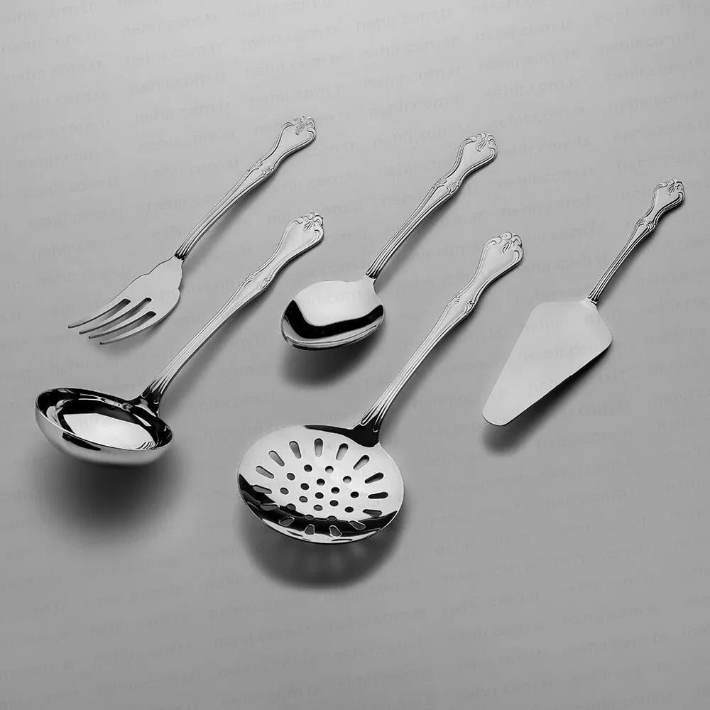 Nehir Lalezar Sade 5 Parça Çelik Servis Takımı 