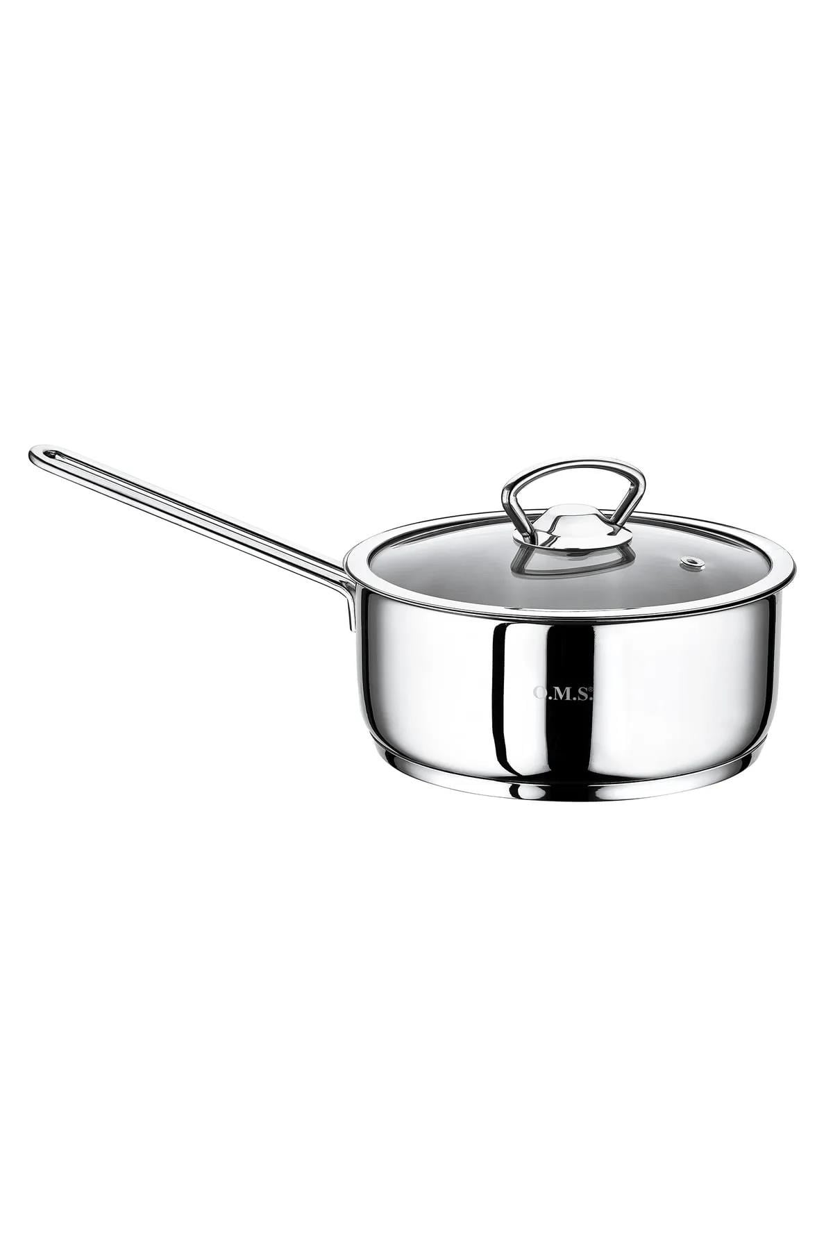 Oms 2008-T Mini Basık Tek Kulp Sos Tencere 16x5 Cm 1 Litre 