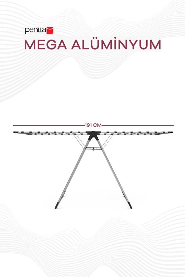 Perilla Mega Alüminyum Katlanır Çamaşır Kurutmalık 17.5 Metre 