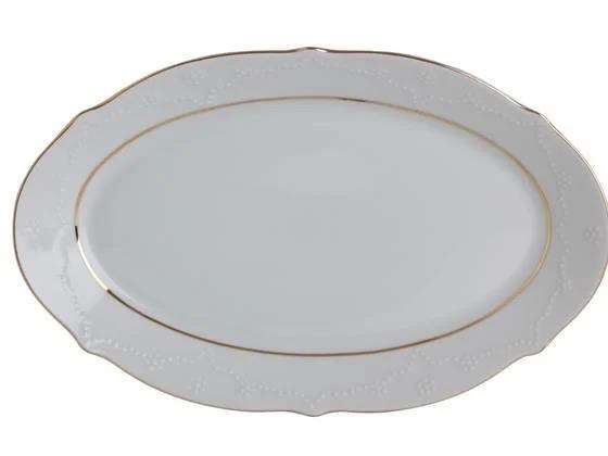 Porland Queen Altın Yaldız Kayık Tabak 24 Cm 