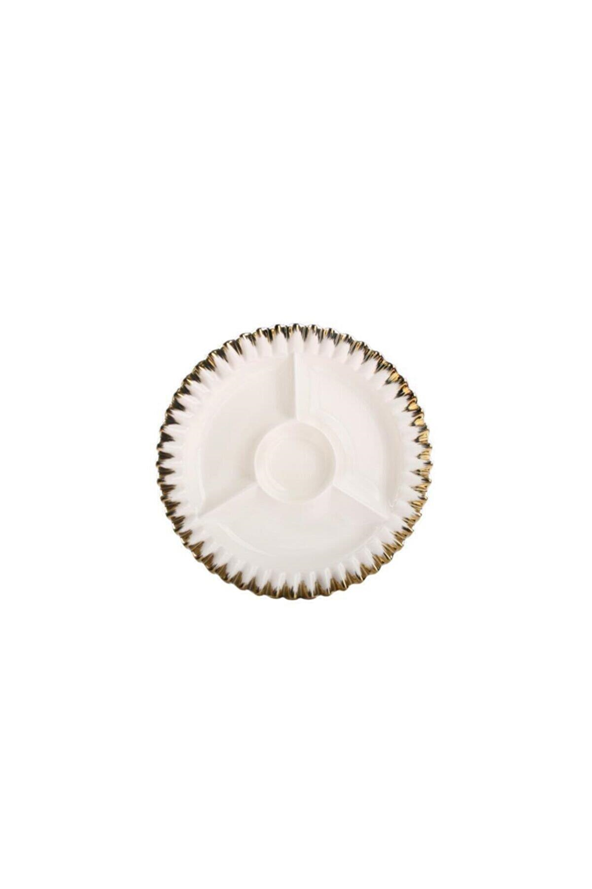 Roy King 38 cm Bölmeli Sunum Tabak Altın GBO131 