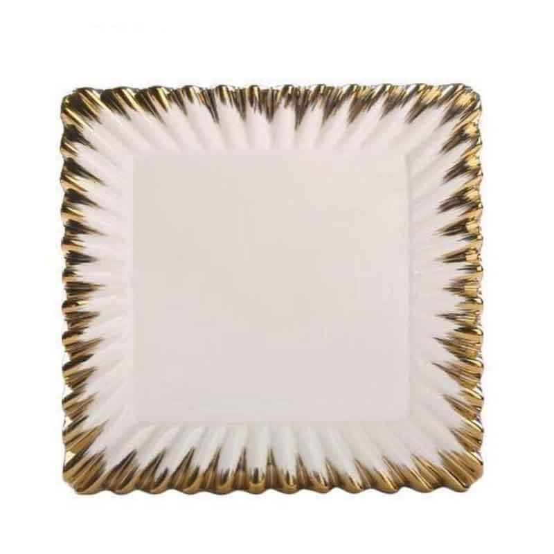 Roy King Daisy Kare 30cm Sunum Tabağı Altın GBO 132 