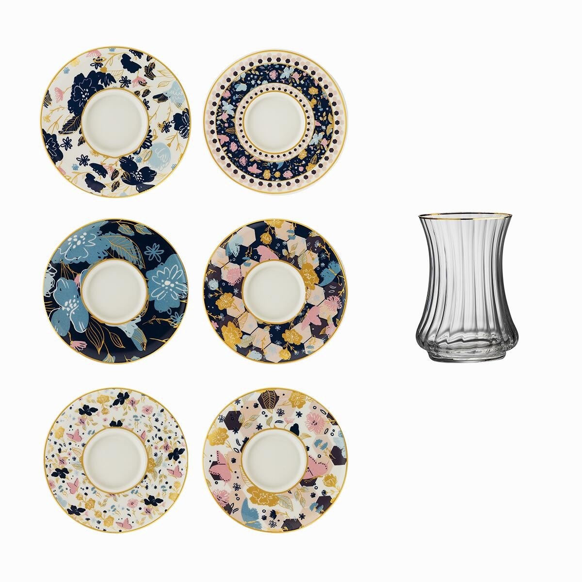Sandro Moreno 1453 Potpuri Optik 12 Parça 6 Kişilik Çay Seti 110 Ml Ar263730 