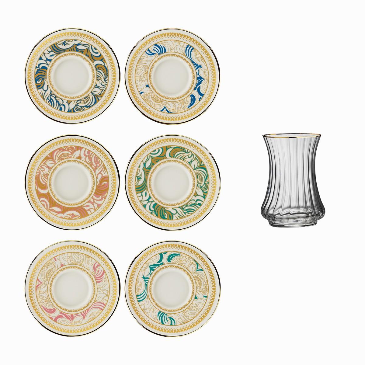 Sandro Moreno 1453 Şal Optik 12 Parça 6 Kişilik Çay Seti 110 Ml Ar263747 