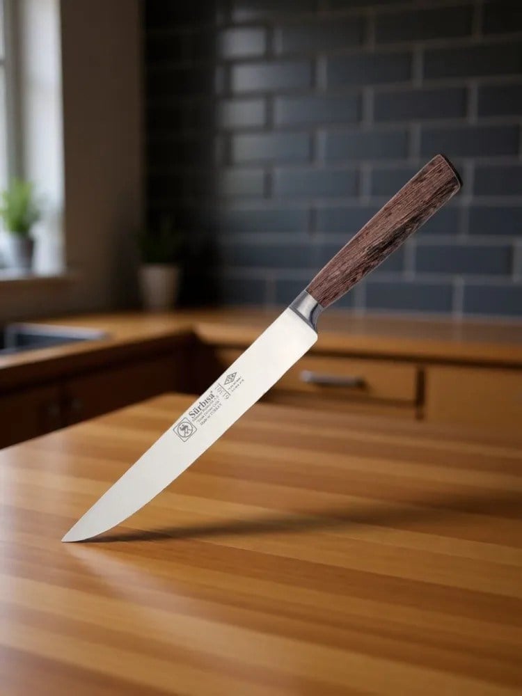 Sürbisa Sürmene 61302 Sıcak Dövme Mutfak Bıçağı Zeytin Saplı Ahşap 16 Cm 